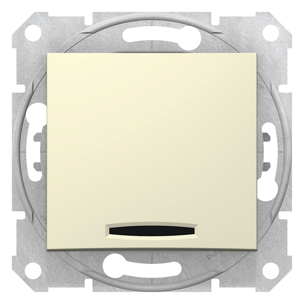 Sedna бежевый выключатель 1-клавишный с подсветкой 10А (сх.1) SDN1400147 фото