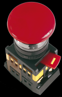 Кнопка AEAL22 Грибок с фиксацией красный d22мм 240В 1з+1р ИЭК BBG60-AEAL-K04 фото