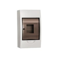 Щит распределительный навесной ЩРн-П-4 IP40 пластиковый белый прозрачная дверь IEK MKP12-N-04-40-20 фото