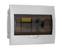 Щит распределительный встраиваемый ЩРв-П-12 IP40 пластиковый белый прозрачная дверь MKP12-V-12-40-10 фото