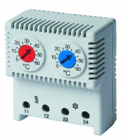 DKC Сдвоенный термостат с регулируемыми диапазонами температуры -10…+50°C, NС-контакт, +20…+80°C, NO-контакт R5THRV13 фото