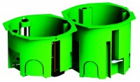 Коробка установочная СП 68*45 для полых стен (пласт. лапки) HEGEL (зеленый) КУ1201 фото