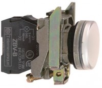 SE XB4 Лампа сигнальная белая с подсветкой 22мм 48-120В XB4BVG1 фото