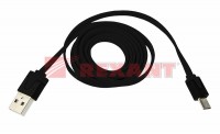 USB кабель универсальный microUSB шнур плоский 1 м черный 18-4270 фото
