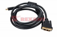REXANT Шнур HDMI - DVI-D с фильтрами, длина 3 метра (GOLD) (PE пакет) 17-6305 фото