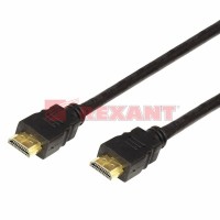 REXANT Шнур HDMI - HDMI с фильтрами, длина 3 метра (GOLD) (PVC пакет) 17-6205 фото