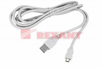 REXANT Кабель USB (шт. micro USB - шт. USB A) 3 метра, серый 18-1166 фото