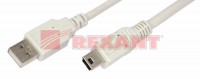 REXANT Кабель USB (шт. mini USB - шт. USB A) 0.2 метра, серый 18-1131 фото
