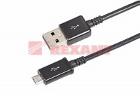 REXANT USB кабель microUSB длинный штекер 1 м черный 18-4268 фото