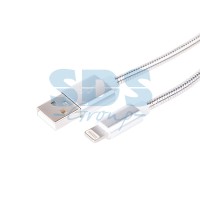 REXANT USB кабель для iPhone 5/6/7 моделей, шнур в металлической оплетке серебристый 18-4247 фото