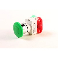 DEKraft Выключатель кнопочный грибок AEA диам.22 мм зеленый 220В ВK-22 25023DEK фото