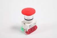 DEKraft Выключатель кнопочный грибок с фикс. AE диам.22 мм 1з+1р (1НО+1НЗ) красный 220В ВK-22 25038DEK фото