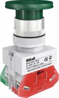 DEKraft Выключатель кнопочный грибок с фикс. AEAL диам.22 мм 1з+1р (1НО+1НЗ) зеленый 220В ВK-22 25039DEK фото