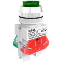 DEKraft Выключатель кнопочный ABLF диам.30 мм зеленый 220В ВK-30 25043DEK фото