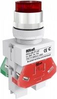 DEKraft Выключатель кнопочный ABLF диам.22 мм красный с фикс. LED 220В ВK-22 25136DEK фото