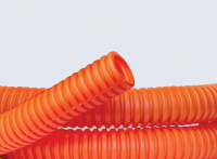 DKC Труба ПНД гибкая гофр. д.50мм, тяжёлая с протяжкой, 15м, цвет оранжевый 71550 фото