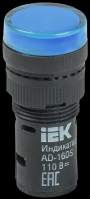 IEK Лампа AD16DS(LED)матрица d16мм синий 12В AC/DC BLS10-ADDS-012-K07-16 фото