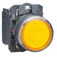 SE XB5 Кнопка с возвратом желтая с подсветкой 230-240В 1НО+1НЗ XB5AW35M5 фото