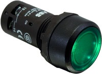 ABB CP2-13G-10 Кнопка с подсветкой зеленая 220В AC/DC с плоской клавишей с фиксацией 1НО 1SFA619101R1312 фото