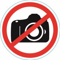 Наклейка запрещающий знак Фотосъемка запрещена 150*150 мм 56-0043 фото