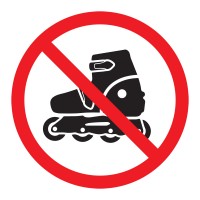 Наклейка запрещающий знак «На роликах не заходить» 150х150 мм 56-0019 фото