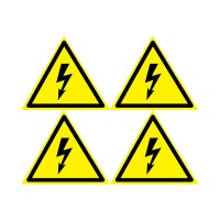 Наклейка знак электробезопасности «Опасность поражения электротоком» 130х130х130 мм 5шт. 56-0006-3 фото