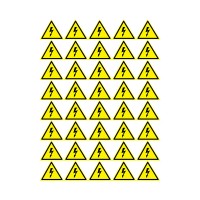 Наклейка знак электробезопасности «Опасность поражения электротоком» 50х50х50 мм 50шт. Rexant 56-0006-2 фото