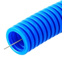 Промрукав Труба гофрированная ПП лёгкая 350 Н безгалогенная (HF) синяя с/з д16 (100м/5500м уп/пал) PR02.0051 фото