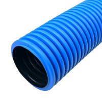 Промрукав Труба гофрированная двустенная ПНД жесткая тип 750 (SN19) синяя д90 6м (36м/уп) PR15.0074 фото