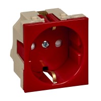 SE Wessen 45 Красная розетка с/з 1-ая 2М для кабель-каналов со шторками RN16-113-K фото