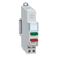 Legrand Кнопка-выключатель на DIN-рейку НО+НЗ (зеленый/красный) 412916 фото