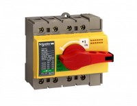 SE Compact INS/INV Выключатель-разъединительINS40 4P красная рукоятка/желтая панель 28917 фото