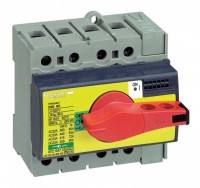 SE Compact INS/INV Выключатель-разъединительINS63 3P красная рукоятка/желтая панель 28918 фото