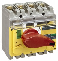 SE Compact INS/INV Выключатель-разъединительINV100 4П красная рукоятка/желтая панель 31181 фото