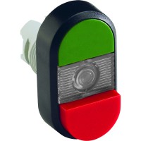 ABB MPD Кнопка двойная MPD14-11С (зеленая/красная-выступающая) прозрачна я линза с текстом (ON/OFF) 1SFA611143R1108 фото