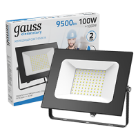 Gauss Прожектор светодиодный LED 100W IP65 6500К черный 1/5 613100100 фото