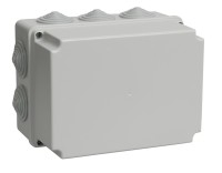 IEK  Коробка КМ41246 распаячная для о/п 190х140х120 мм IP55 (RAL7035, 10 гермовводов) UKO10-190-140-120-K41-55 фото