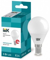 IEK  Лампа светодиодная ECO G45 шар 3Вт 230В 4000К E14