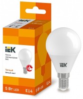 IEK  Лампа светодиодная ECO G45 шар 5Вт 230В 3000К E14 LLE-G45-5-230-30-E14 фото