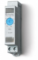 Finder Щитовой термостат для включения охлаждения; диапазон температур 0…+60°C; 1NO 10A; модульный, ширина 17.5мм; степень защиты IP20 7T8100002303 фото