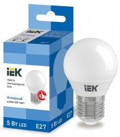 IEK Лампа светодиодная ECO G45 шар 5Вт 230В 6500К E27 LLE-G45-5-230-65-E27 фото
