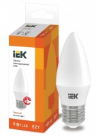 IEK Лампа светодиодная ECO C35 свеча 9Вт 230В 3000К E27 LLE-C35-9-230-30-E27 фото