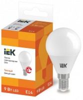 IEK Лампа светодиодная ECO G45 шар 9Вт 230В 3000К E14 LLE-G45-9-230-30-E14 фото