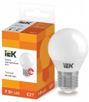 IEK Лампа светодиодная ECO G45 шар 9Вт 230В 3000К E27 LLE-G45-9-230-30-E27 фото