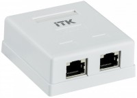 IEK ITK Настенная информационная розетка RJ45 категория 6 FTP 2-порт CS2-1C06F-22 фото