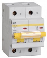 IEK Автоматический выключатель ВА47-100 2Р 20А 10кА характеристика C MVA40-2-020-C фото