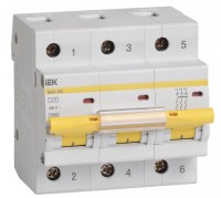 IEK Автоматический выключатель ВА47-100 3Р 20А 10кА характеристика D MVA40-3-020-D фото