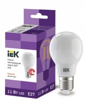 IEK Лампа LED A60 шар матовый 11Вт 230В 3000К E27 серия 360° LLF-A60-11-230-30-E27-FR фото