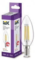 IEK Лампа LED C35 свеча прозрачный 5Вт 230В 3000К E14 серия 360° LLF-C35-5-230-30-E14-CL фото