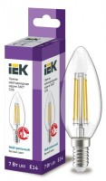 IEK Лампа LED C35 свеча прозрачный 7Вт 230В 4000К E14 серия 360° LLF-C35-7-230-40-E14-CL фото